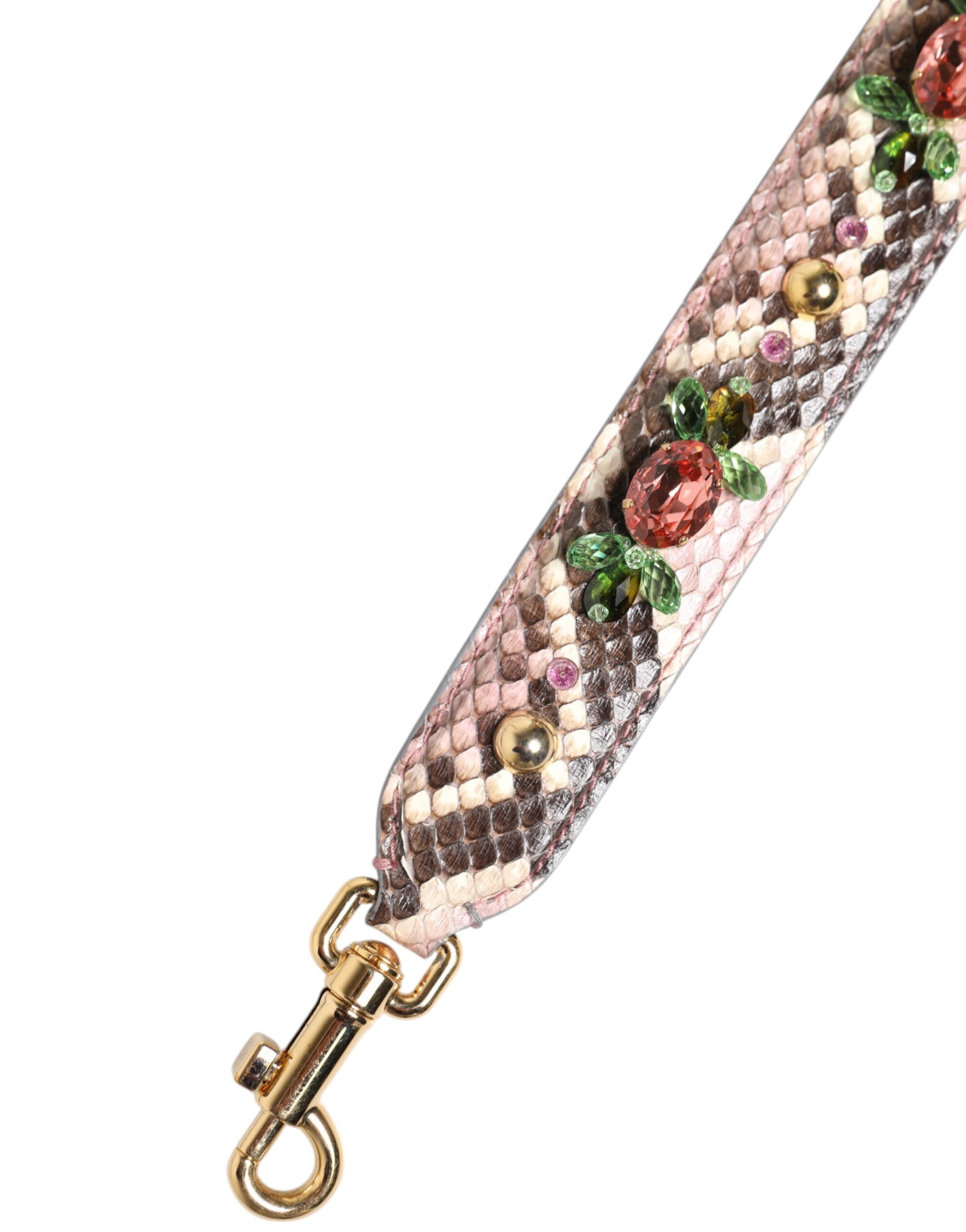 Dolce & Gabbana Multicolor Python verschönert Kristall Nieten Schulterriemen